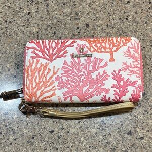 Spartina 449 Coral Print Women's Wristlet Wallet